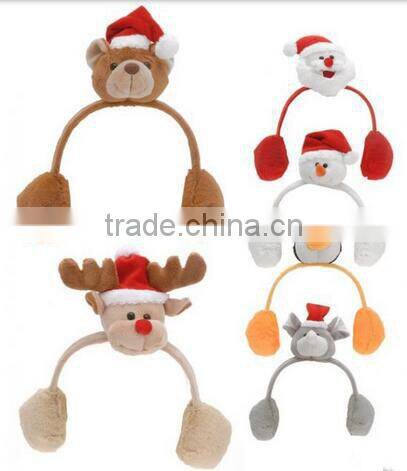 Plush christmas Earmuff/plush earmuff for kids/wholesale plush animal earmuffs