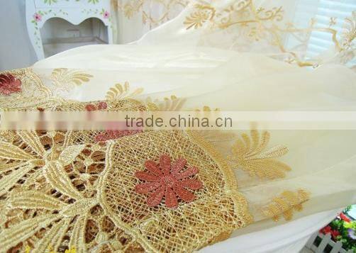 Hot sale embroidered curtain fabric for window living room curtain fabric
