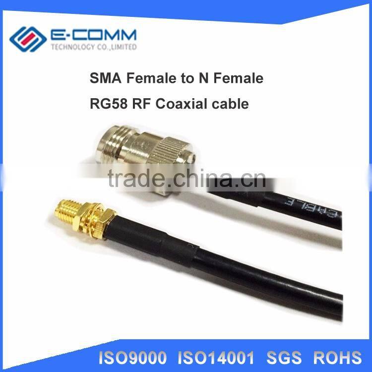 New SMA Female Jack Connector Switch N Female Jack Convertor RG142 RG316 Cable 15CM 6" Adapter