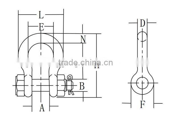 Electro Galv US Type G-2130 Bolt Anchor Shackle