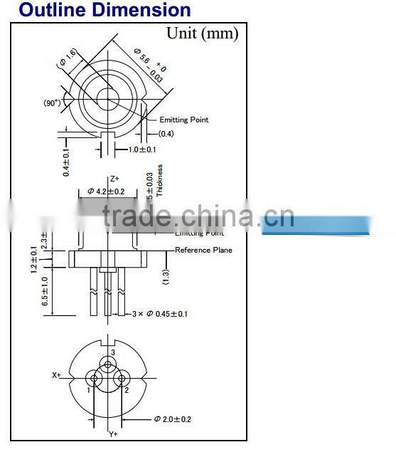 Cheap blue-violet high efficiency Nichia 405nm 120mw laser diode