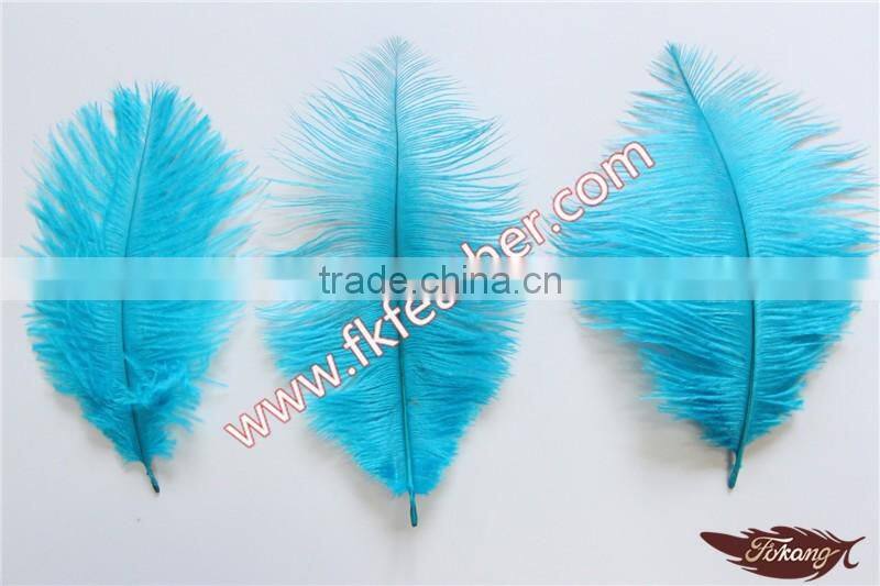 Natural Craft Ostrich Feather Fabric And Blue Decoration Ostrich Feather Coat