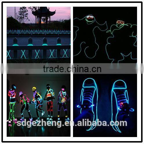 1.3mm 2.3 3.2 4.3 5.0mm el fluorescent wire with chasing light ice blue pink red yellow electroluminescent lighting wire