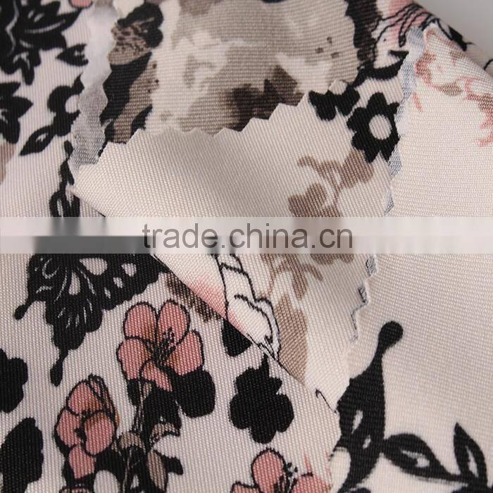 fashion designs digital printed DTY polyester spandex fabric for woman clothing