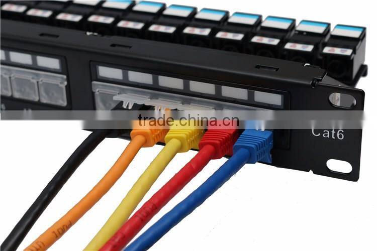 snap-in type 24 ports UTP CAT6 patch panel 5e with LED Light