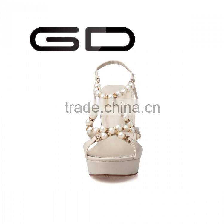 GDSHOE comfortable bridal slingback sandals shoes with beads