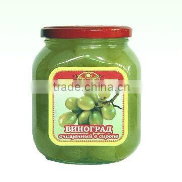 canned pickled peeled grapes in candy