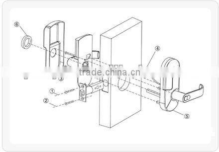 Fingerprint & Keypad & Mechanical key golden color biometric Fingerprint door Lock PY-6698