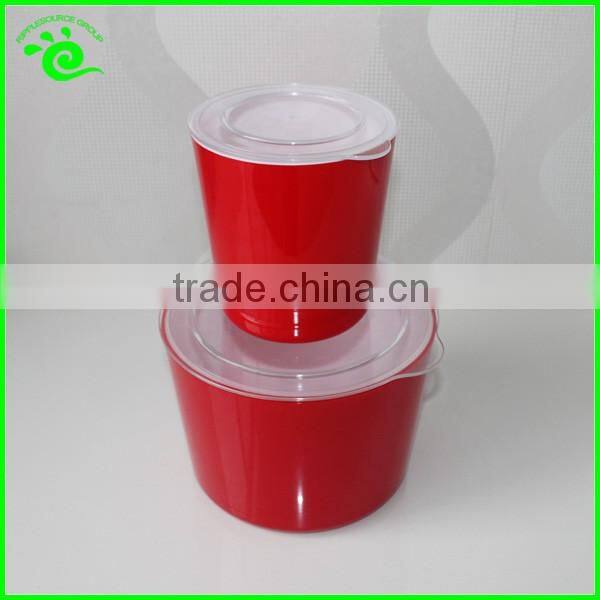 Clear Plastic Cylinder Food Container Set With Lid
