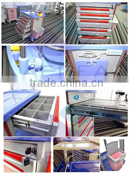 AG-ET001A1 CE ISO plastic nursing hospital trolley medical cart with drawer