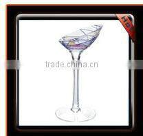 Mouthblown red color Long gold Stem set of 3 Glass Candle Holder for wedding