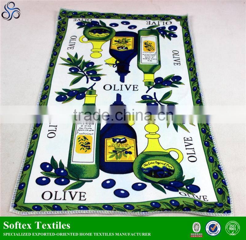 direct buy china 100% polyester custom pigment printed tea towels online
