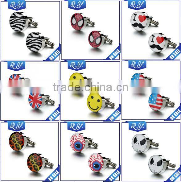 White French Cuff Shirt Button Men's Cuff Link Star Design Photo Cuff Links