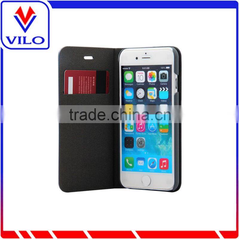 Book style PU leather flip case with card slot