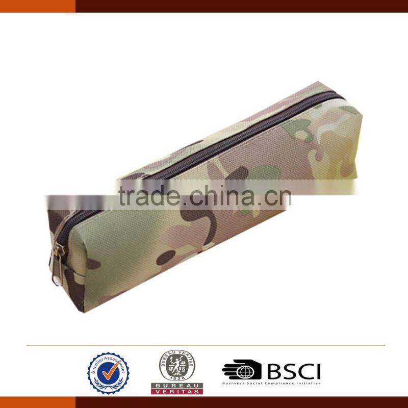 Wholesale Round 600D camouflage pencil case for kids