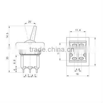 Red lever mini rocker&toggle switch