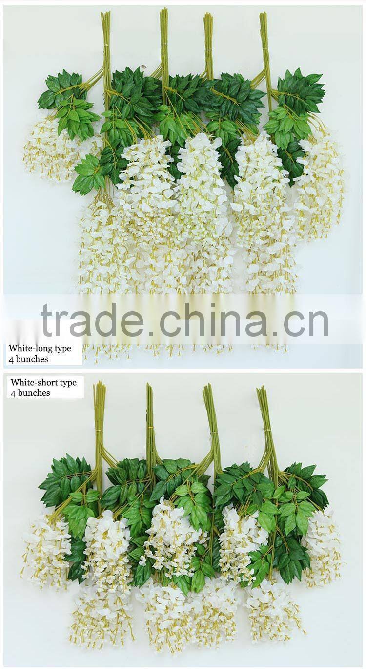 party hall decoration white wisteria plant