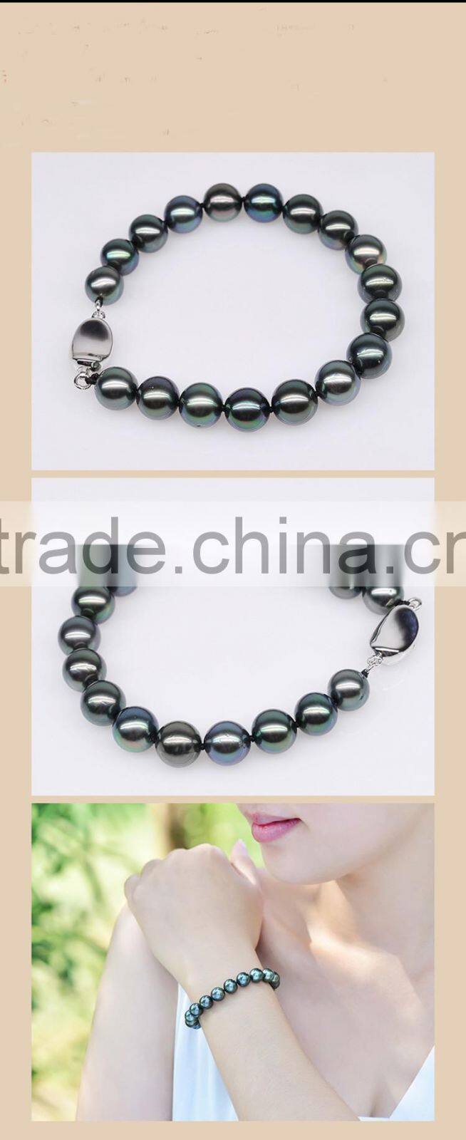 8-10mm tahitian pearl beaded bracelets AAA high luster for elegant women luxury designs