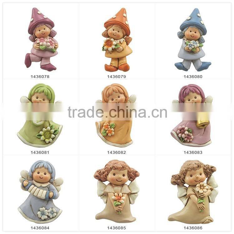 Angel Girl Small Magnets Resin Figurines Musical Sculptures