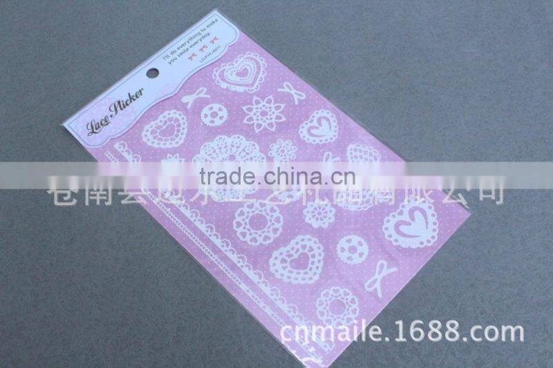 die cut diy decor cup lace pvc wall sticker