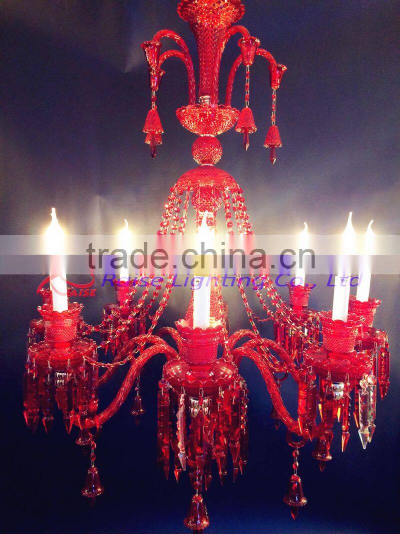 Royal red crystal chandelier light , hotel modern chandelier lighting
