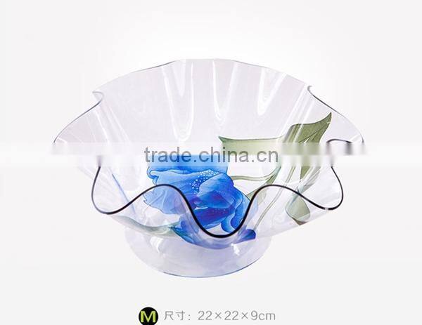 Food safe fashional transparent acrylic fruit plate dry fruit plate