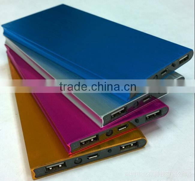 metal material slim power bank 5600mah, 5200mah CE FCC Rohs