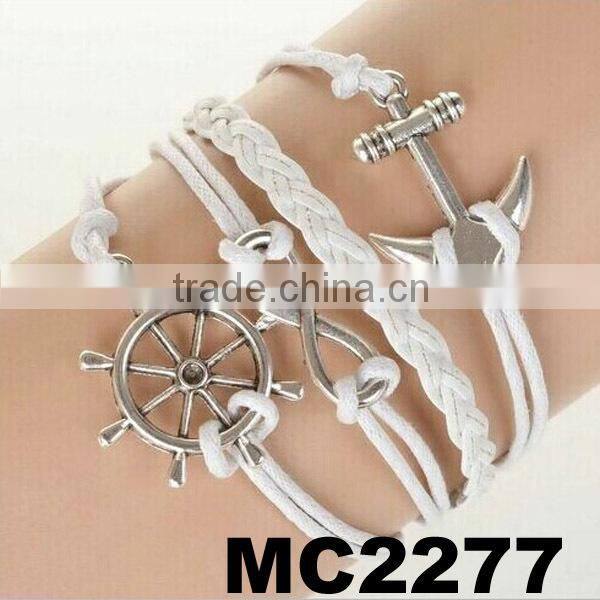 cheap personalised braided leather rope infinity one direction bracelets