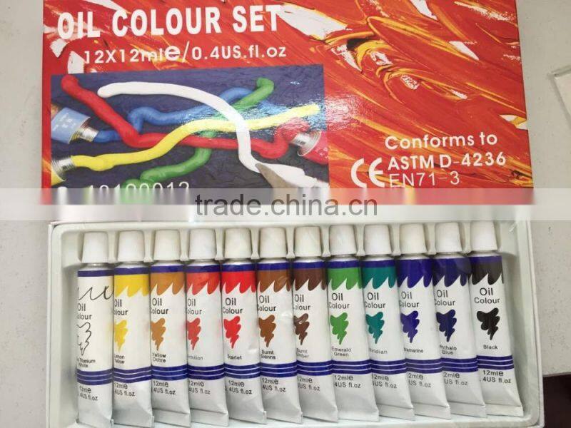 12 ML 12- color oil painting set with no logo