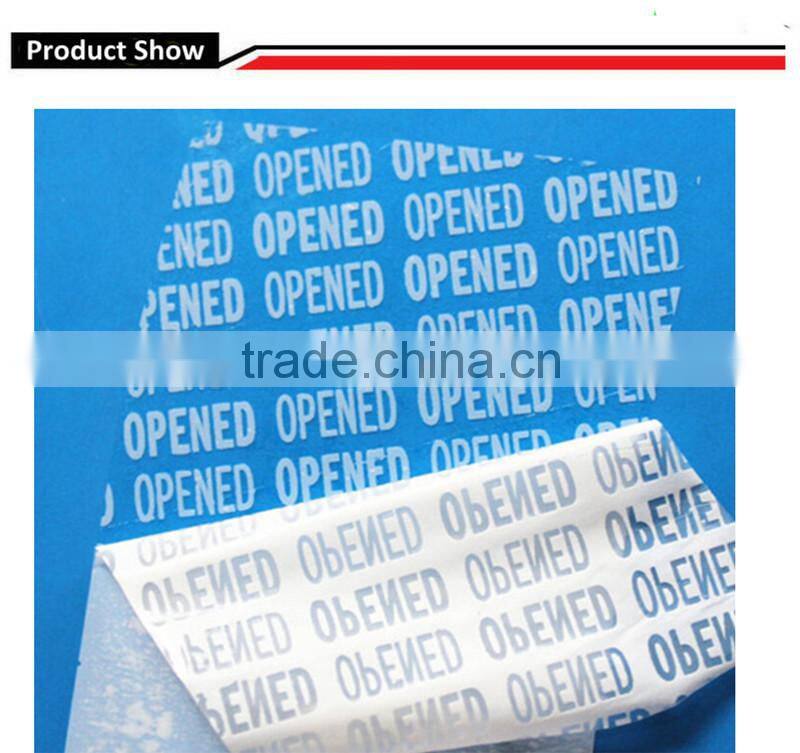 Tamper resistant VOID OPENED labels
