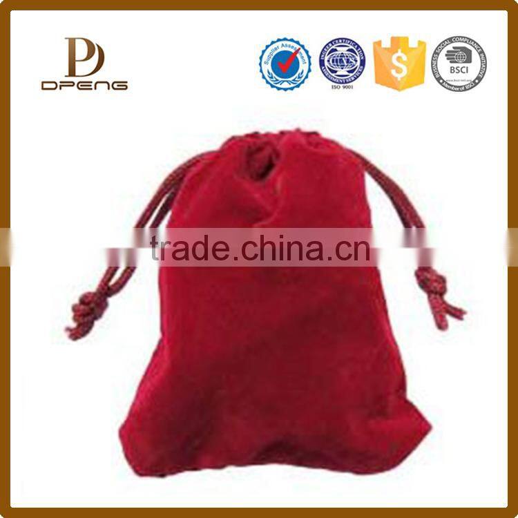 2014 Best selling Custom Double drawstring printed velvet pouch for jewelry