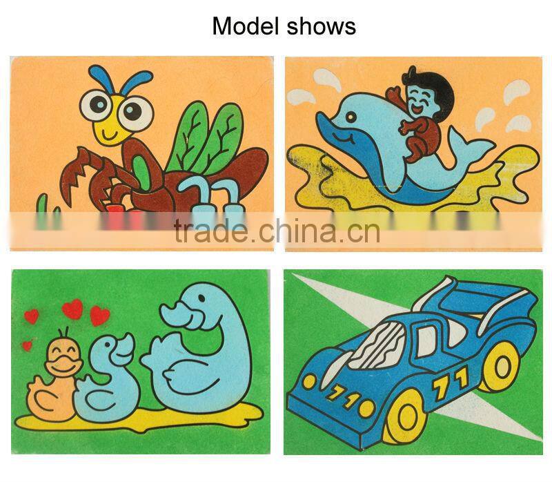 Accept OEM diy painting for kids, sand art kit, cartoon model sand art