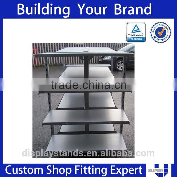 heavy duty wooden gondola shelf grass rack for retail shop