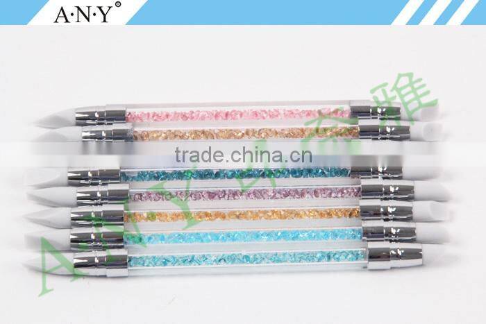 ANY Nail Art Design Beauty Clay Sculpture Rhinstone 3PCS Nail Art Silicone Brush Set