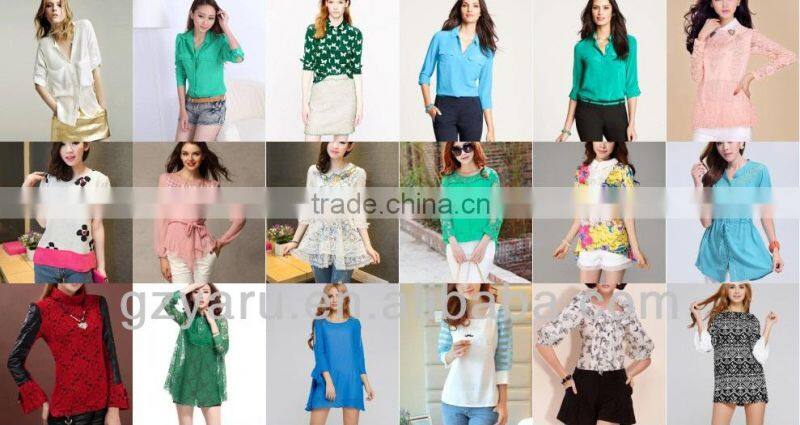 wholesale ladies 3/4 sleeve blouse designs