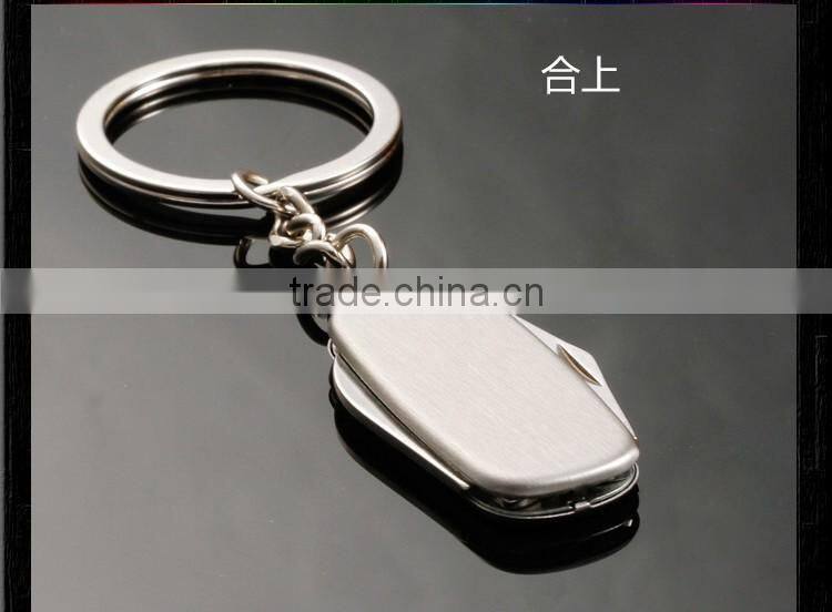 Creative Multifunction Folding metal Keychain,bottle opener keychain