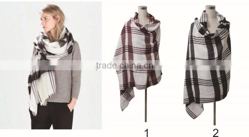 plaid tartan brand name classic oversize winter scarf