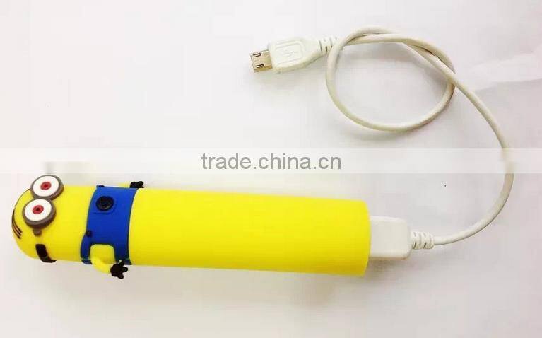 2014 New PVC cartoon minions style mobile power bank 2000mah/2200mah/2600mah