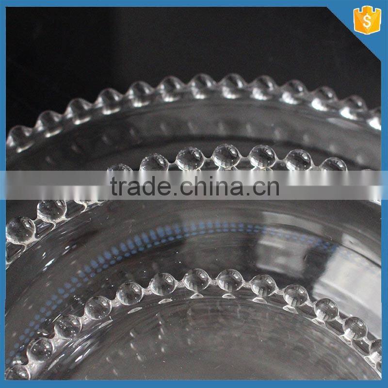Wedding used wholesale glass beaded charger plate