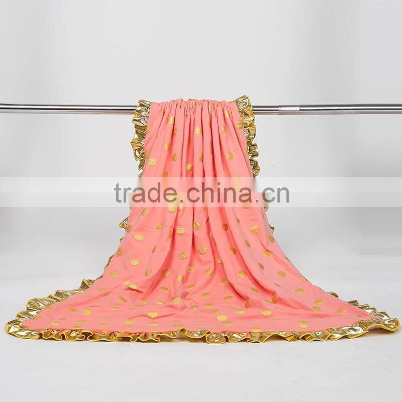 Black and Gold Polka Dot Baby Blanket Baby Bedding Blanket Nursery Black and Gold