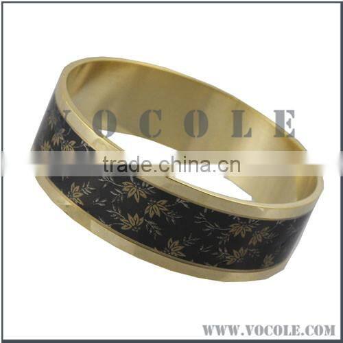 Factory Supply Stainless Steel Enamel Bangle Bracelet