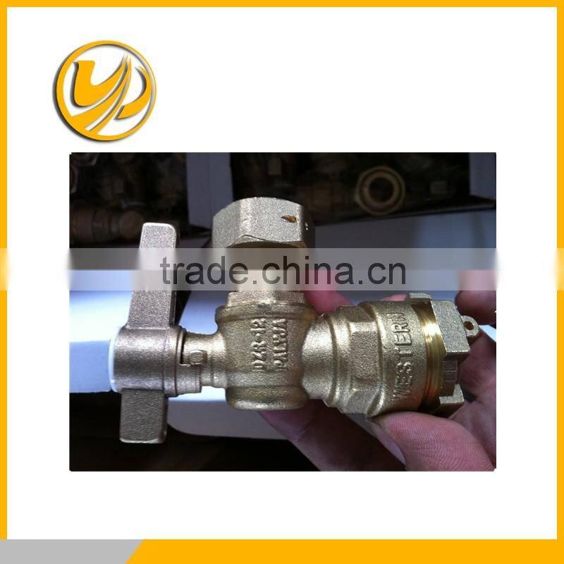 CW617, CW602N brass lockable angle ball valve with key