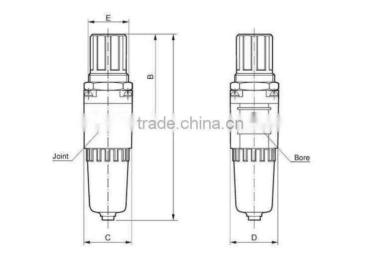 1/4'' SMC FILTER REGULATOR AW2000 WITH GAUGE 0-10 KFG/CM2 AW2000-02