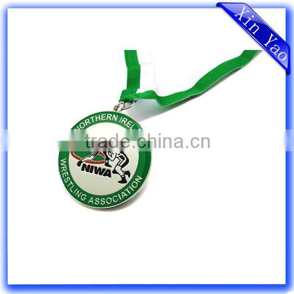 Directly factory supply zinc alloy cheap custom medals and ribbons