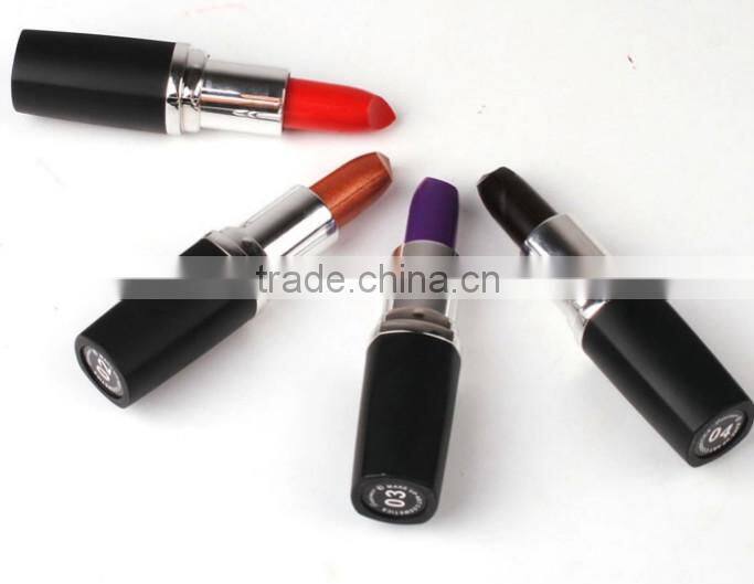 Wholesale High Quanlity Sexy Safe Black Purple Colors Brands Natural Matte Waterproof Lipstick