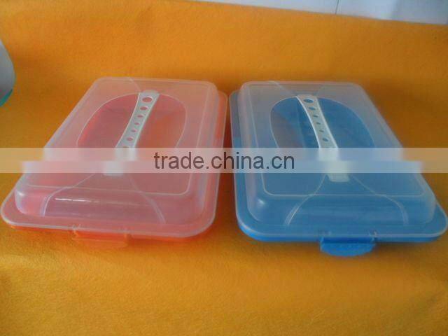 clear rectangle plastic bread box with handle