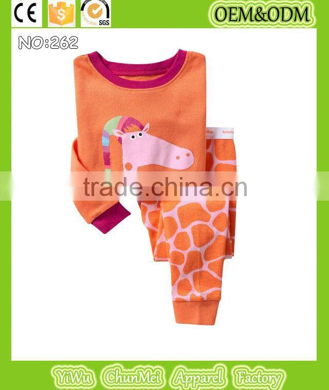 Cheaper pajamas set baby giraffe pajamas kids orange pyjamas children animal clothes boys girls funny sleepwear high quality