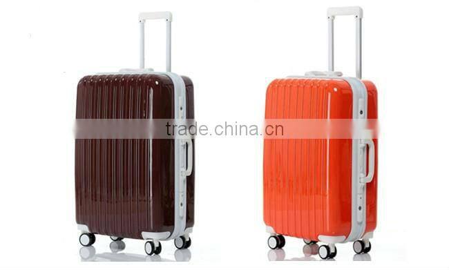 2014 china factory trolley case luggage bags in pc material with retractable wheels