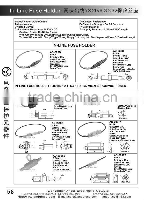 In-line fuse holder type
