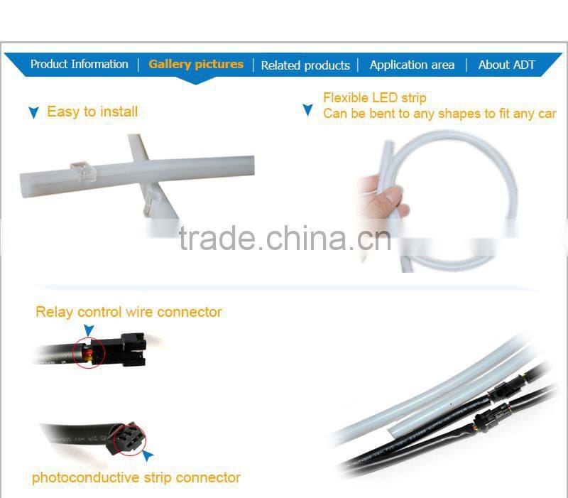 60cm 85cm dual color switchback white yellow color flexible led strip daytime running light headlight